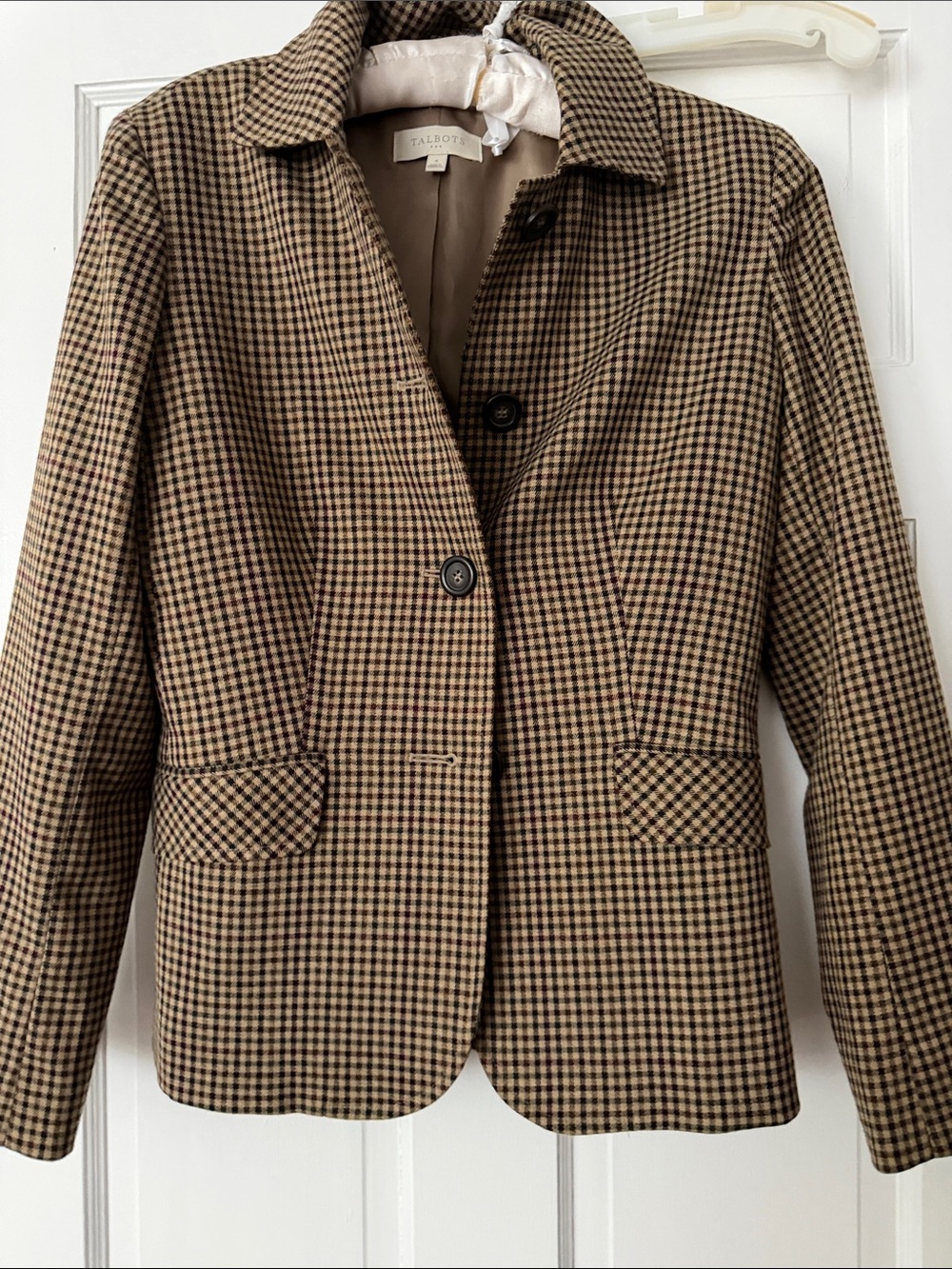 Talbots Brown & Black Houndstooth Blazer